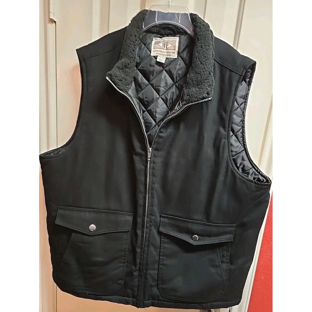 Workwear Products Heritage Brand Weatherproof Black Vest Black Sherpa Collar XXL